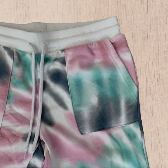 Women's Tie‎ Dye front pocket joggers colorful cozy NWT drawstring Size Small - Picture 5 of 5